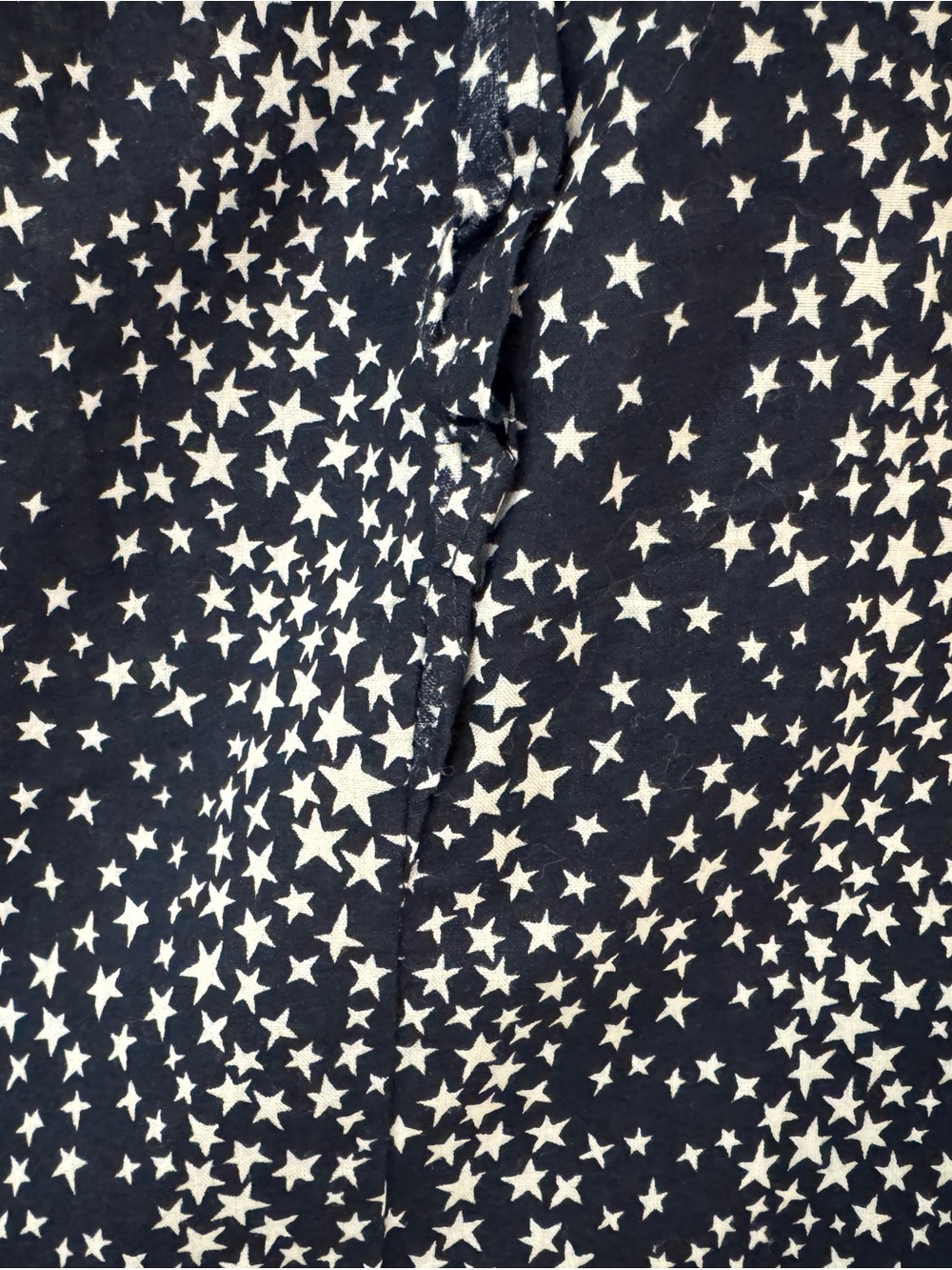 LOFT Navy and White Star-Print Ruffle Button-up Sleeveless Blouse - Picture 6 of 8